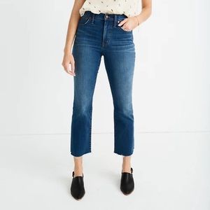 Madewell Cali Demi-Boot Jeans with Raw Hem, Preston Wash, Size 28